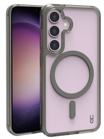 כיסוי Grip Crystal  MagSafe Galaxy S25 אפור קונ